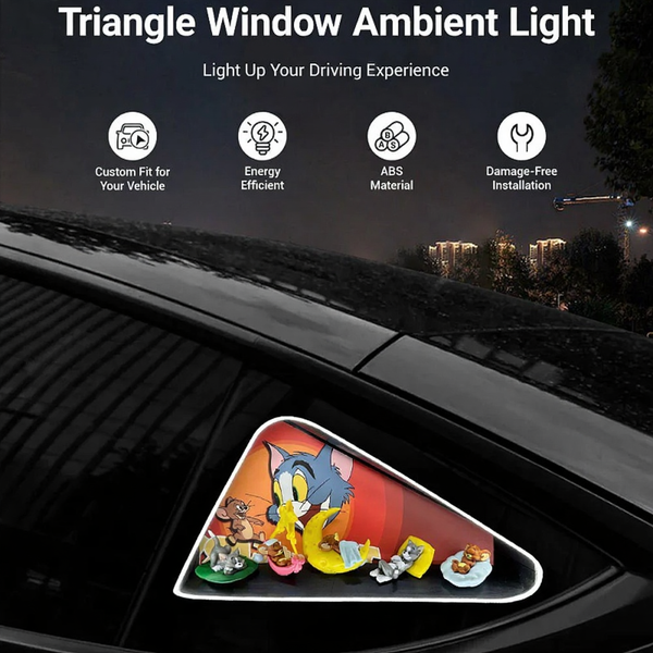 Tesla Model 3/Y/3 HighlandTriangle Window Ambient Lighting Tom and Jerry