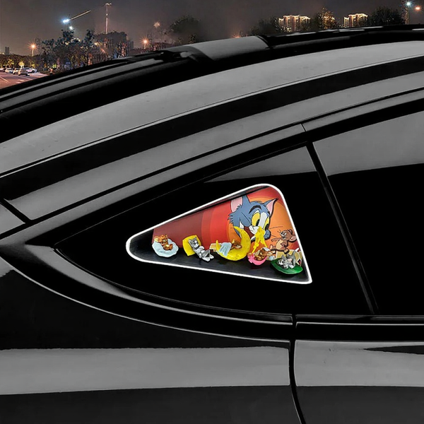 Tesla Model 3/Y/3 HighlandTriangle Window Ambient Lighting Tom and Jerry