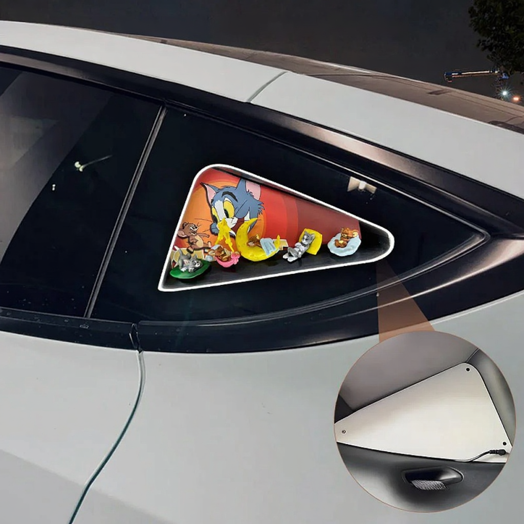 Tesla Model 3/Y/3 HighlandTriangle Window Ambient Lighting Tom and Jerry Secondary image