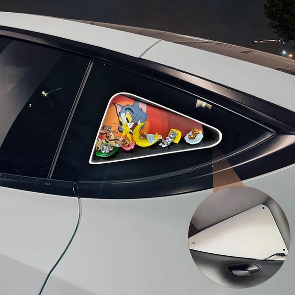 Tesla Model 3/Y/3 HighlandTriangle Window Ambient Lighting Tom and Jerry
