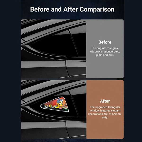 Tesla Model 3/Y/3 HighlandTriangle Window Ambient Lighting Tom and Jerry