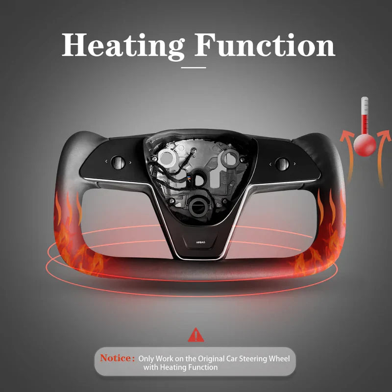 Tesla Model 3/Y Yoke Steering Wheel  - Black Nappa Leather