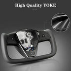 Tesla Model 3/Y Yoke Steering Wheel  - Black Nappa Leather