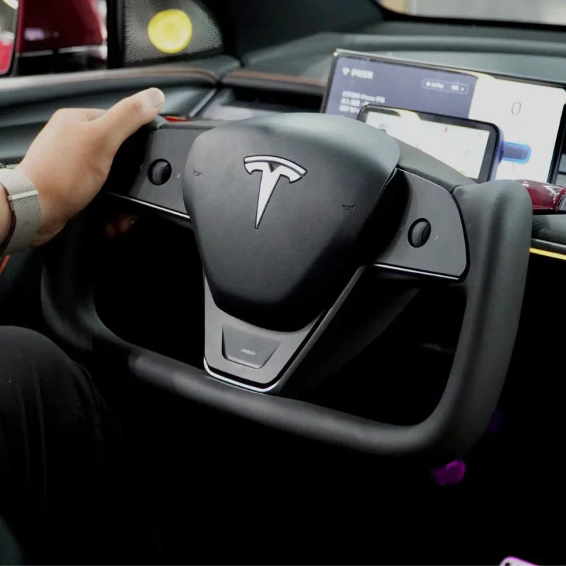 Tesla Model 3/Y Yoke Steering Wheel  - Black Nappa Leather Secondary image