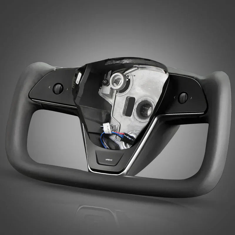 Tesla Model 3/Y Yoke Steering Wheel  - Black Nappa Leather