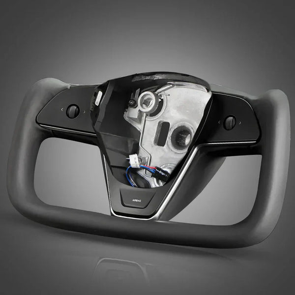 Tesla Model 3/Y Yoke Steering Wheel  - Black Nappa Leather