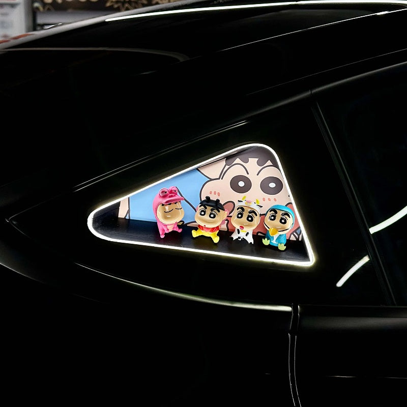 Tesla Model 3/Y/3 Highland Triangle Window Ambient Lighting Crayon Shin-chan Main image