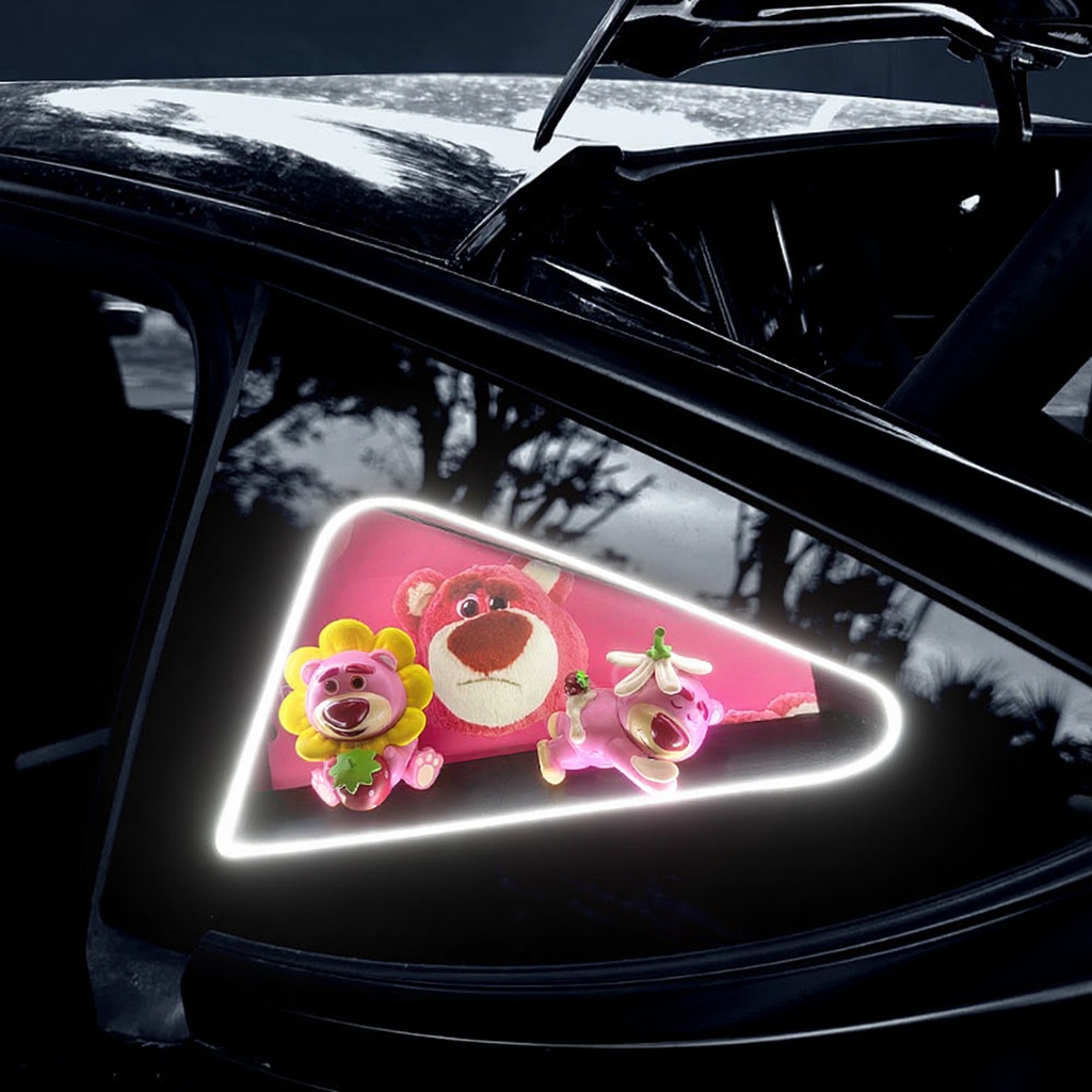 Tesla Model 3/Y/3 Highland Ambient Light Triangle Window Lotso Bear Secondary image