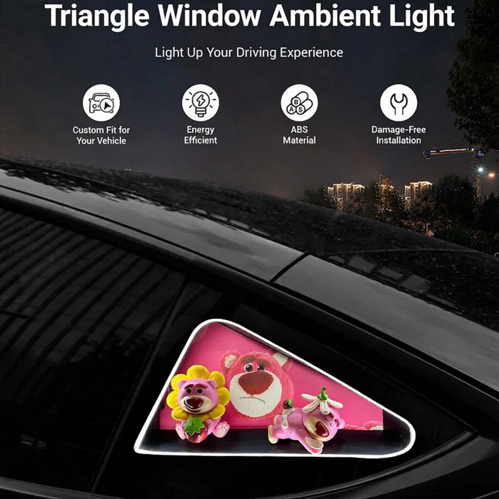 Tesla Model 3/Y/3 Highland Ambient Light Triangle Window Lotso Bear