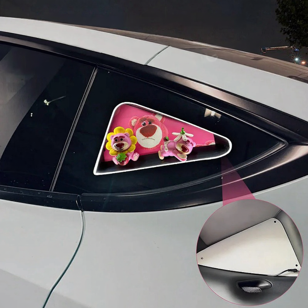 Tesla Model 3/Y/3 Highland Ambient Light Triangle Window Lotso Bear
