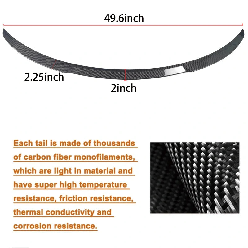 Tesla Model Y Aftermarket Spoiler - Real Molded Carbon Fiber（2019-2024）