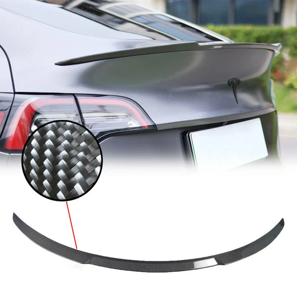 Tesla Model Y Aftermarket Spoiler - Real Molded Carbon Fiber（2019-2024）