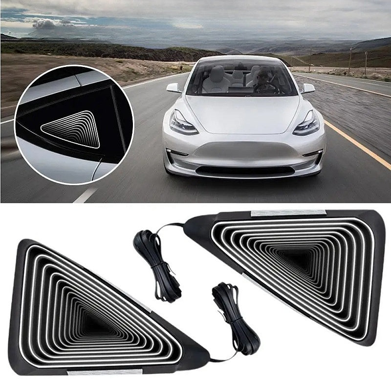 Tesla Model 3/Y/3 Highland Triangle Window Ambient Lighting (2 PCS)