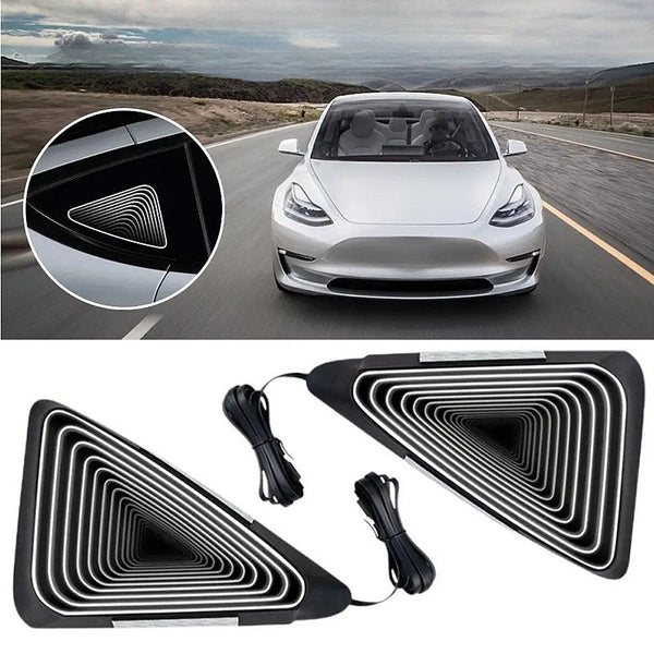 Tesla Model 3/Y/3 Highland Triangle Window Ambient Lighting (2 PCS)
