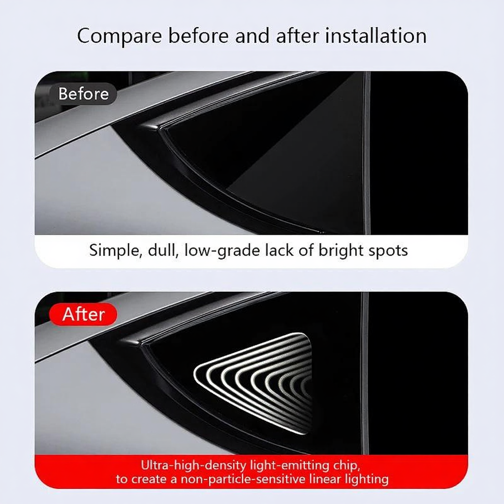 Tesla Model 3/Y/3 Highland Triangle Window Ambient Lighting (2 PCS)