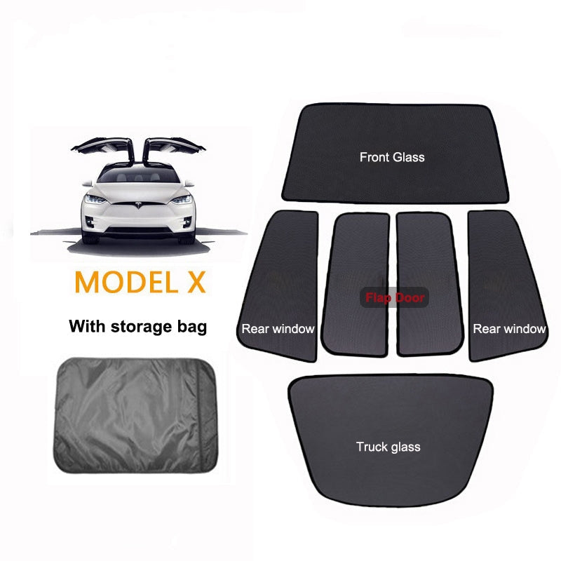 Tesla Model X Windshield Sunshade Front and Rear Sunroof（6pcs Full sunroof） Main image