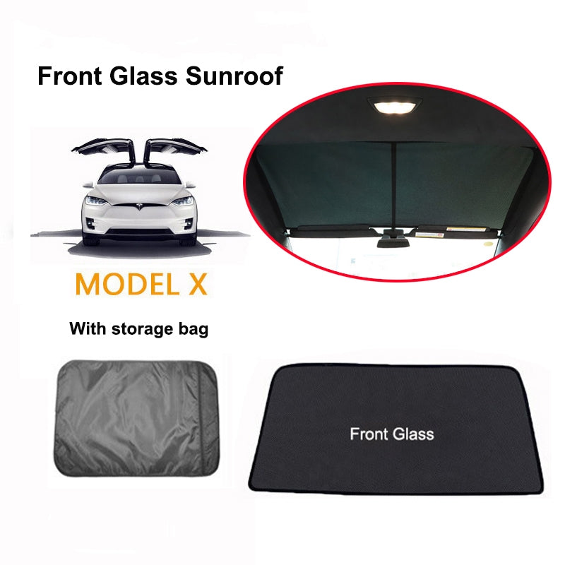 Tesla Model X Windshield Sunshade Front and Rear Sunroof（6pcs Full sunroof） Secondary image