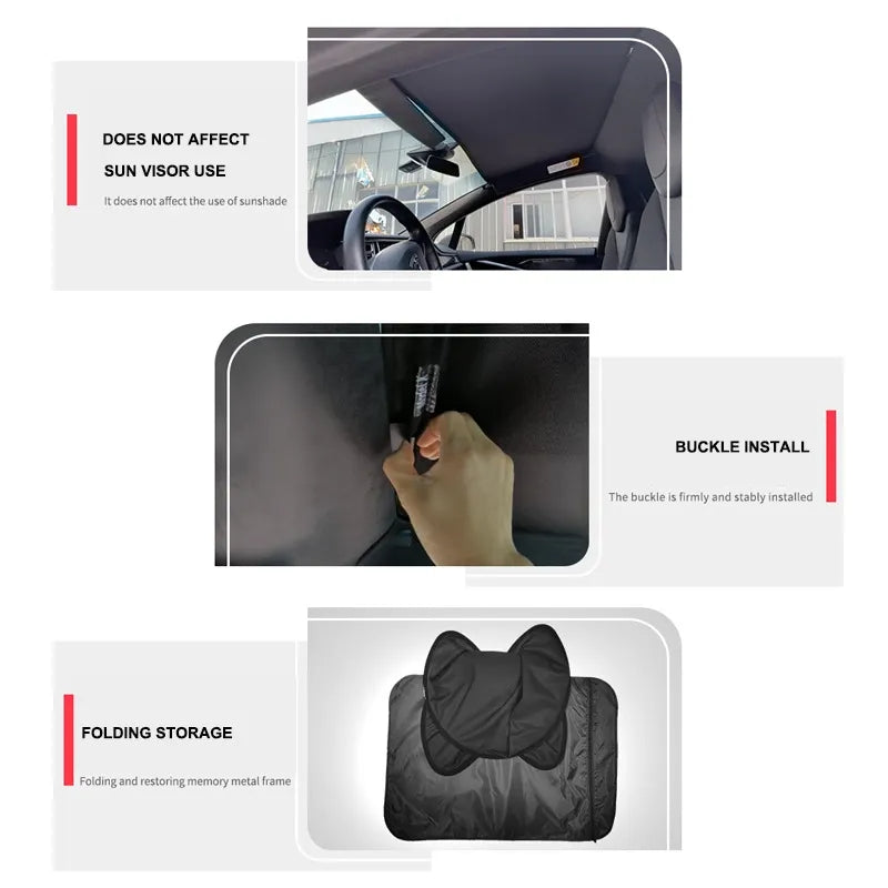 Tesla Model X Windshield Sunshade Front and Rear Sunroof（6pcs Full sunroof）