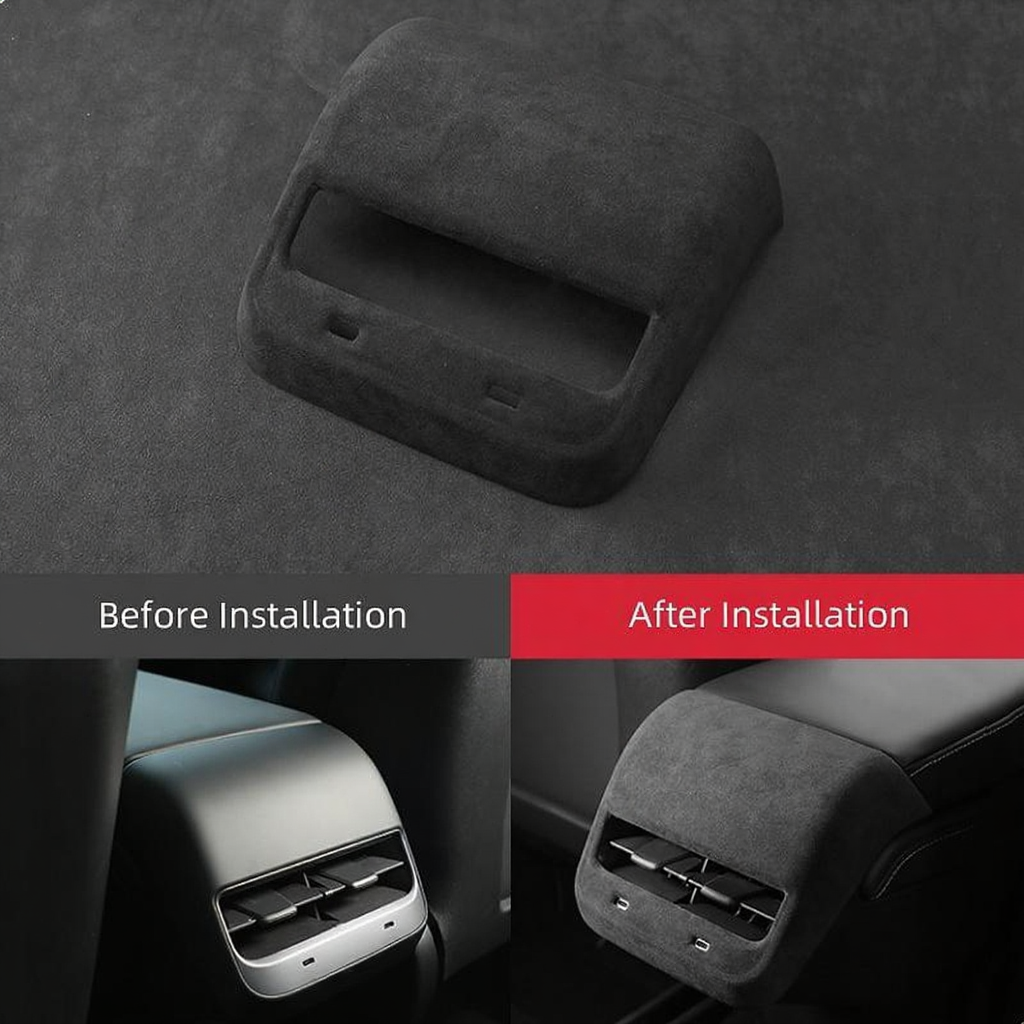 Tesla Model 3/Y Alcantara Rear Air Vent Kick Proof Trim Cover