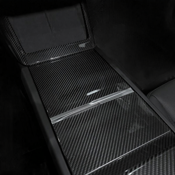 True Carbon Fiber Center Console Overlay for Tesla Model 3 Highland & Model Y Juniper  (3PCS)