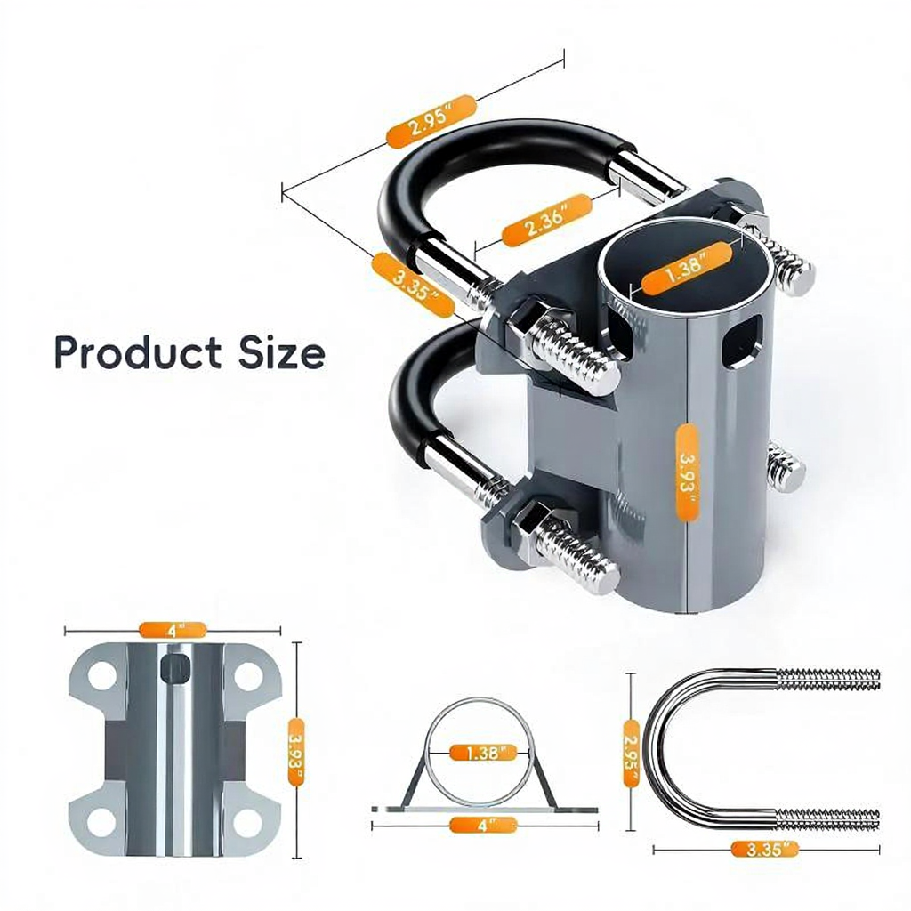 Heavy-Duty U-Bolt Pole Mount Adapter for Starlink Gen 2