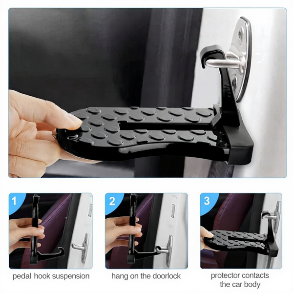 Universal Foldable Car Door Step With Emergency Hammer Function