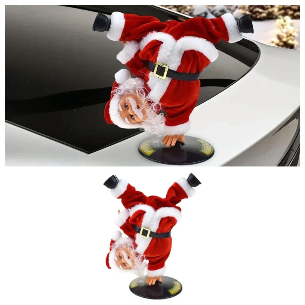 Upside-Down Spinning Breakdance Santa Decoration for Tesla Main image
