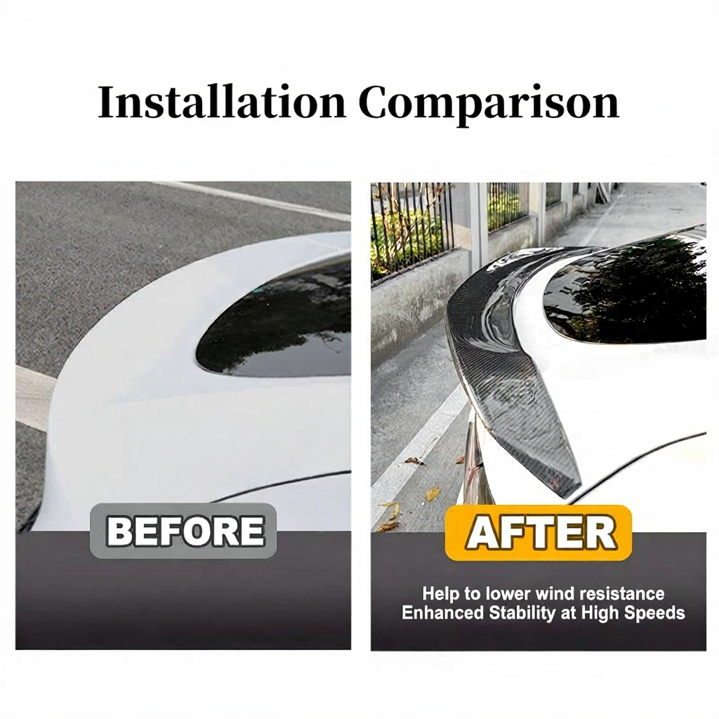 V-Style Carbon Fiber Rear Spoiler for Tesla Model Y Juniper
