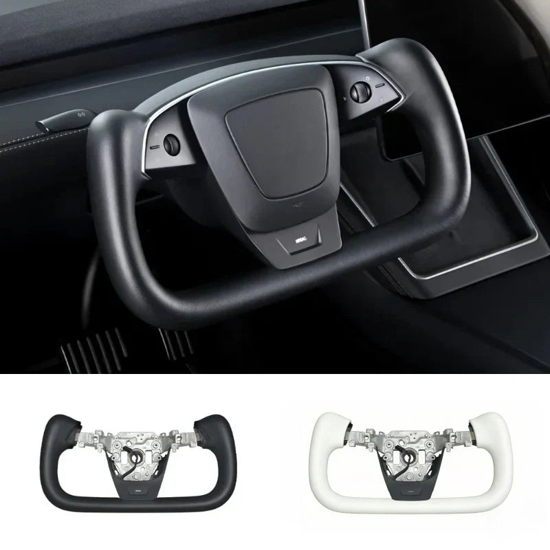 Yoke Nappa Leather Steering Wheel for Tesla Model Y Juniper / Model 3 Highland