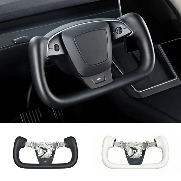 Yoke Nappa Leather Steering Wheel for Tesla Model Y Juniper / Model 3 Highland