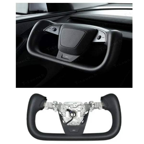 Yoke Nappa Leather Steering Wheel for Tesla Model Y Juniper / Model 3 Highland