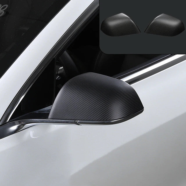 Tesla Model 3 Carbon Fiber Mirror Caps (Set of 2 Covers) - Real Carbon Fiber Secondary image