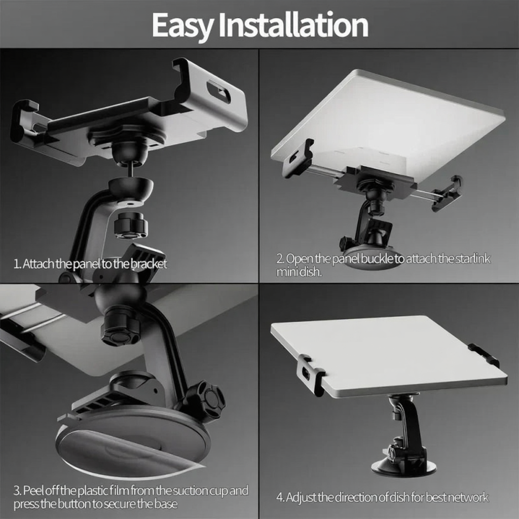 Starlink Mini Suction Cup Mount with Full 360° Adjustable Rotation