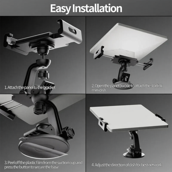 Starlink Mini Suction Cup Mount with Full 360° Adjustable Rotation