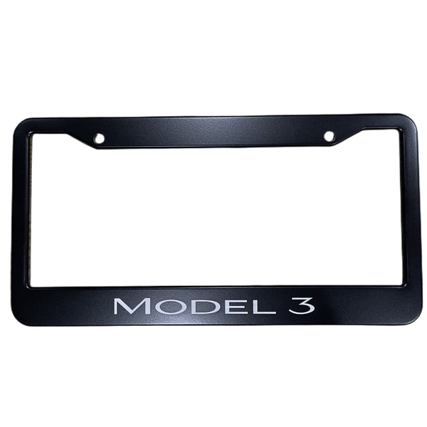 2pcs Tesla Model 3 Black Stainless Metal License Plate Frame（2017-2023.10）