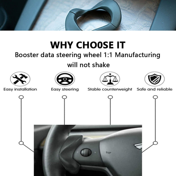 Steering Wheel Control Booster Counterweight Ring Automatic FSD Assisted Driving Compatible with Tesla Model S/3/X/Y