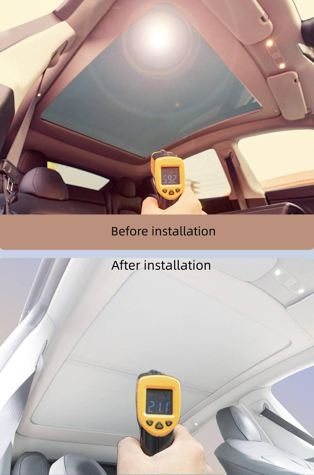 Retractable Glass Roof Sunshade for Tesla Model 3/Y/3 Highland