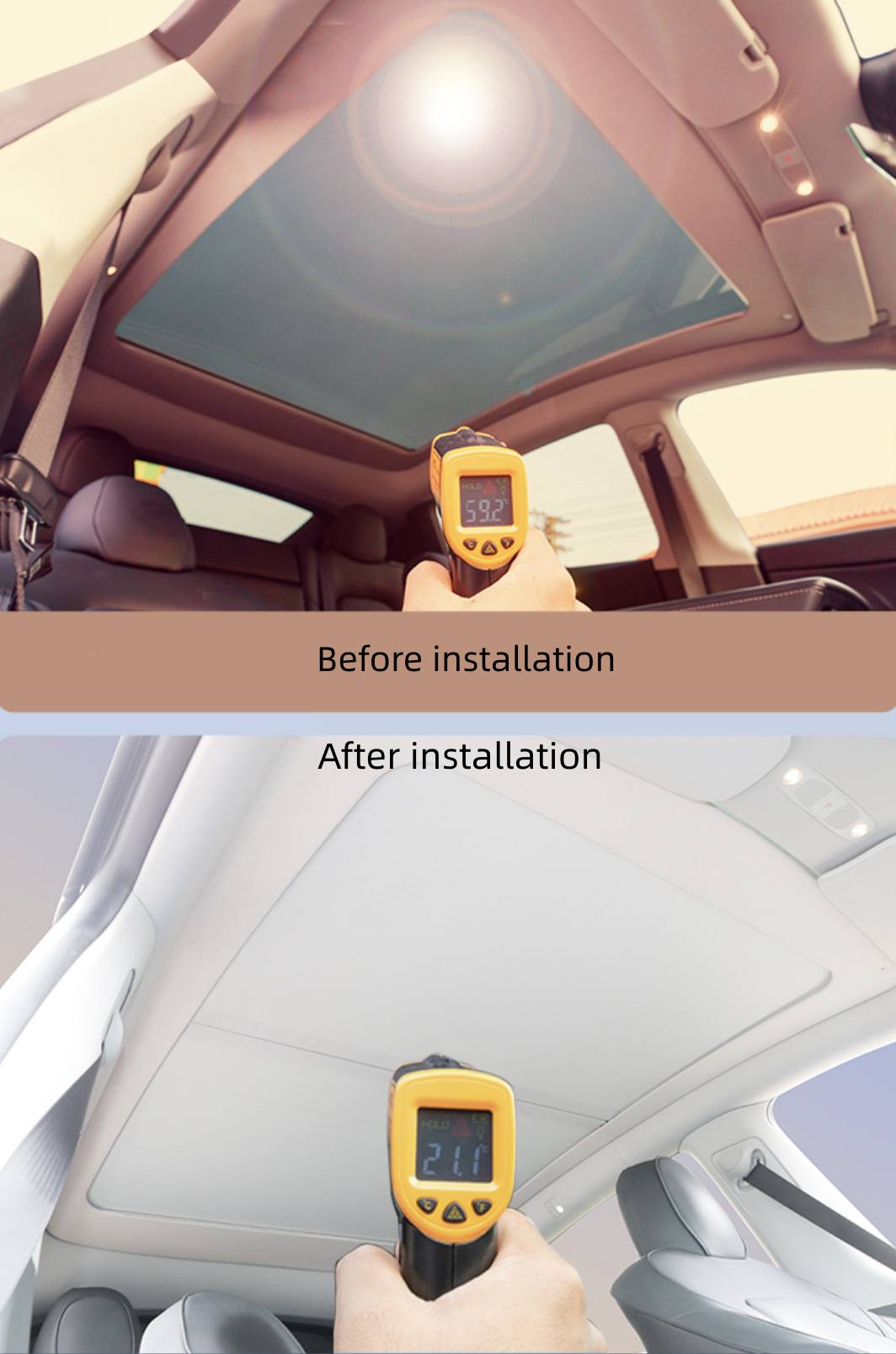 Retractable Glass Roof Sunshade for Tesla Model 3/Y/3 Highland
