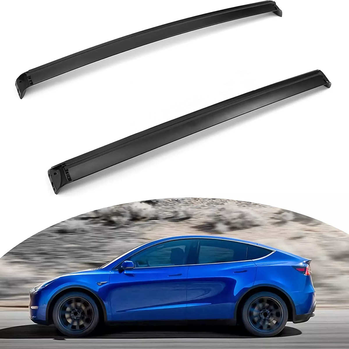 Lockable crossbar fits for Tesla Model 3/Y Roof Rack Carrier Rails (set of 2)