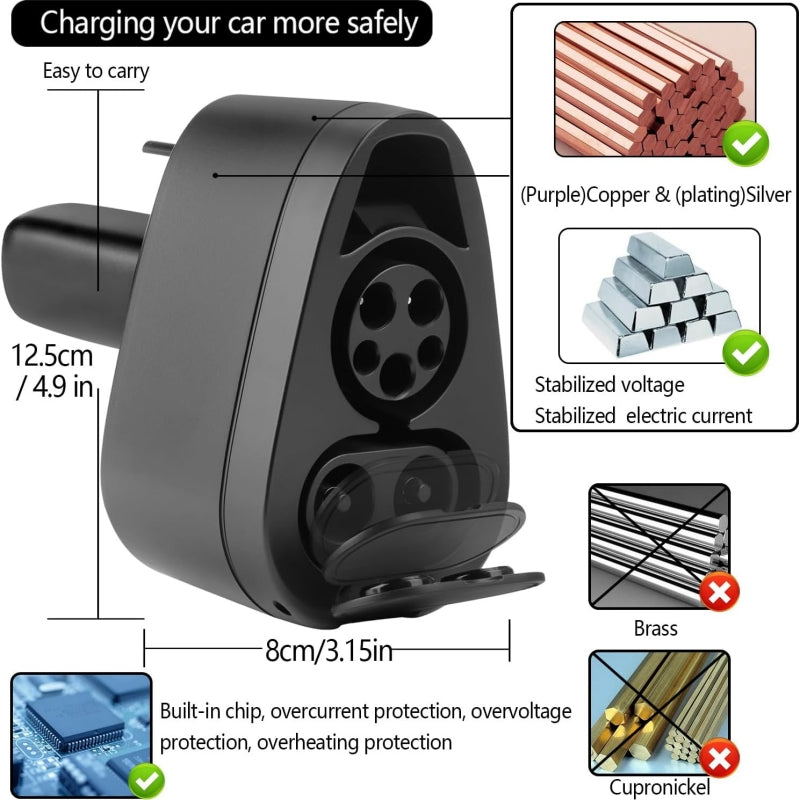 J1772 & CCS1 2 in1 Charging Adapter for Model S/3/X/Y