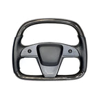 Carbon Fiber Yoke D-Round Steering Wheel for Tesla Model S Plaid (2021-2022)