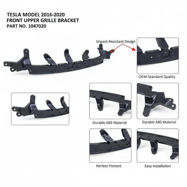 Front Bumper Upper Grille Carrier Mount Support or Tesla Model X 2016-2020 (1047020)