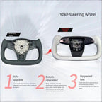 Yoke Nappa Leather Steering Wheel for Tesla Model Y Juniper / Model 3 Highland