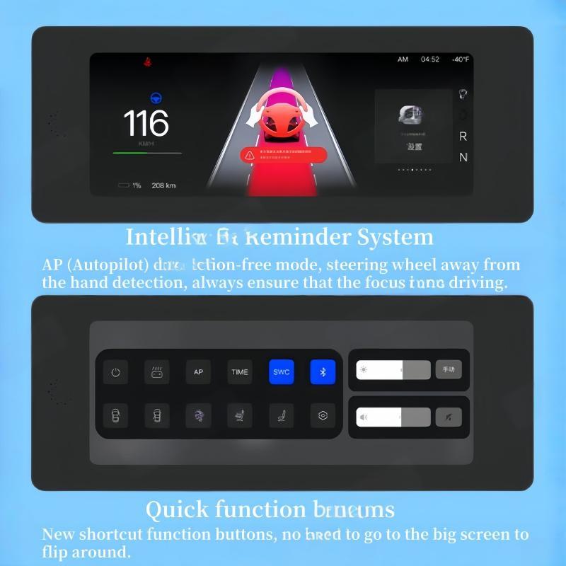 8.9-inch one-piece instrument screen with ambient lighting for the Tesla Model 3 Highland/Model Y Juniper