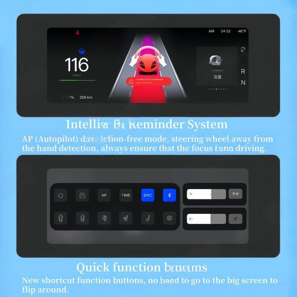 8.9-inch one-piece instrument screen with ambient lighting for the Tesla Model 3 Highland/Model Y Juniper