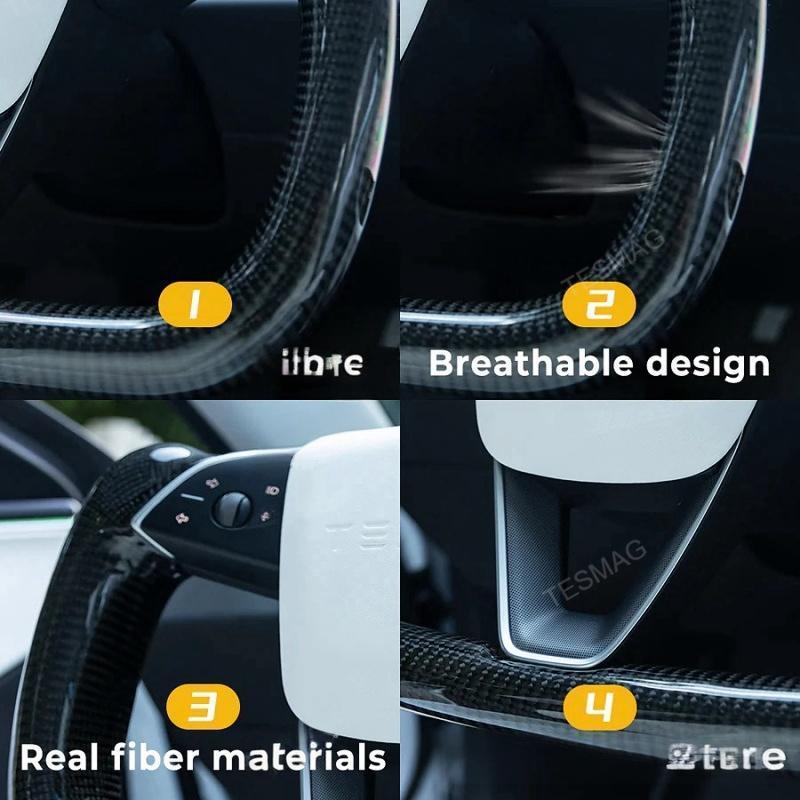Tesla Model 3 Highland Yoke Steering Wheel With Full Real Carbon Fiber