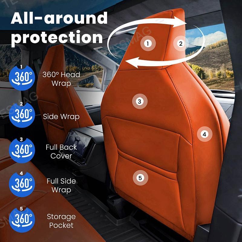 Full Wrap Leather Seat Covers for the Tesla Cybertruck