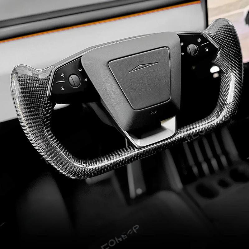 Carbon Fiber Yoke Steering Wheel for Tesla Cybertruck Secondary image