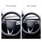 Tesla Model 3 Highland/Model Y Juniper Alcantara Steering Wheel Button Patch