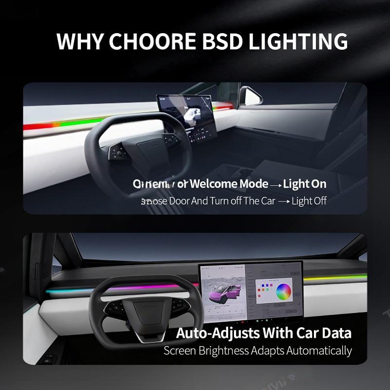 BSD Blind Spot Monitoring Ambient Lighting for Tesla Cybertruck